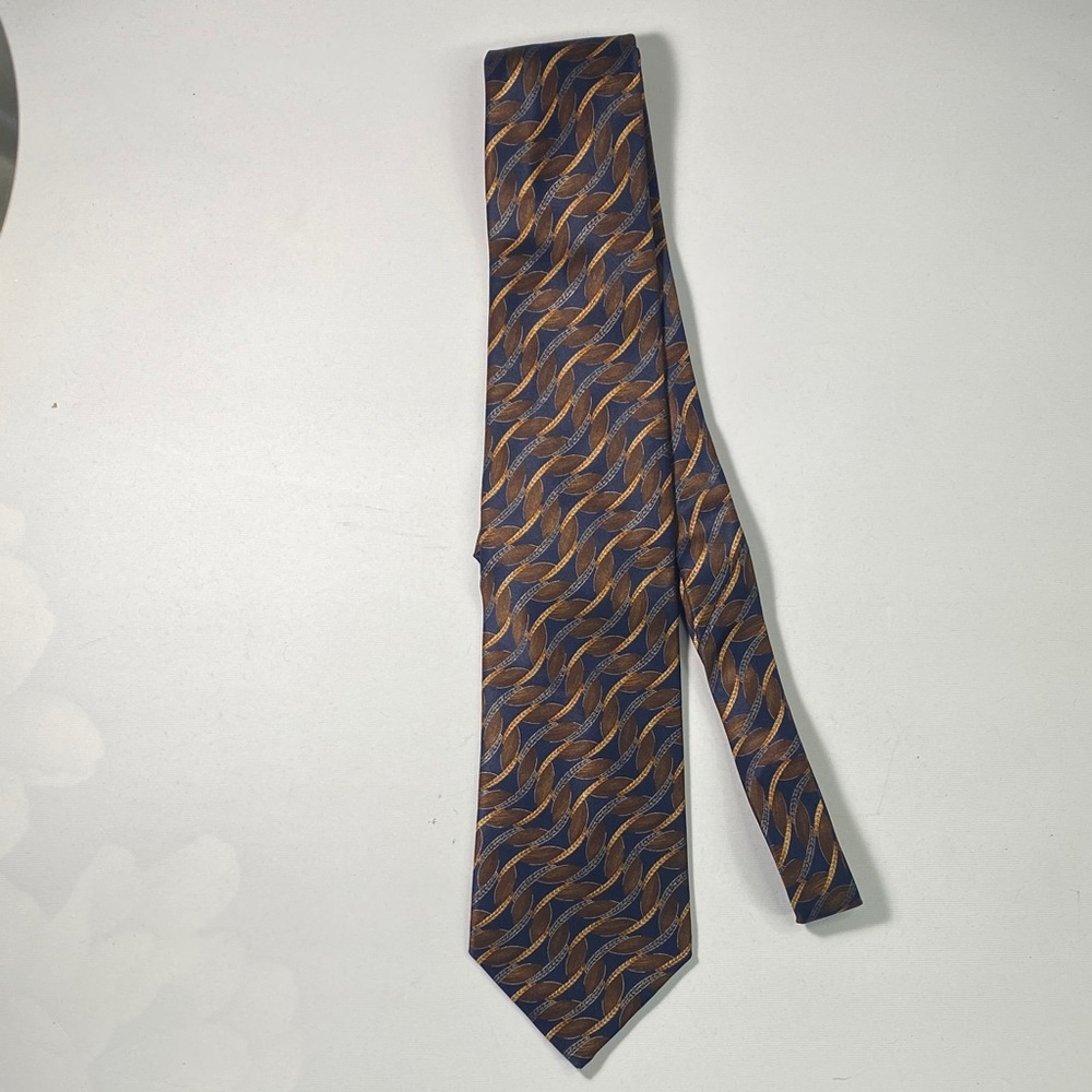 Lanvin Blue and Orange Patterned Tie